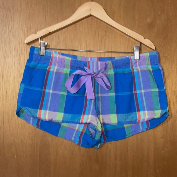 •OLD NAVY•BLUE PLAID PAJAMA SHORTS W/ ELASTIC WAISTBAND & DRAWSTRING SIZE LARGE - Picture 7 of 7